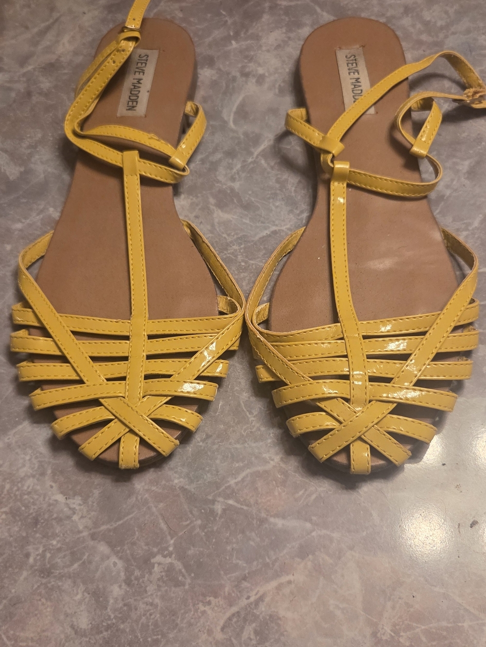 Steve Madden Women's Yellow Strappy Flat Sandals